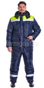 Костюм "Профи Плюс" утепл. с п/к, син. + желт.