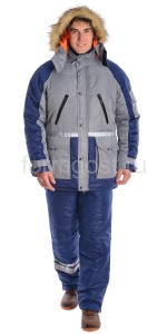 Куртка "Ангара" утепл., сер. + син.