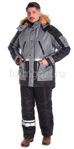 Куртка "Ангара" утепл., сер. + черн.
