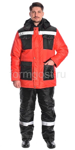 Куртка "Профи Плюс" утепл., красн. + черн.