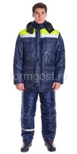 Куртка "Профи Плюс" утепл., син. + желт. фл.