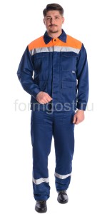 Костюм "ФормгостЭксперт Люкс" с п/к, син.+оранж.