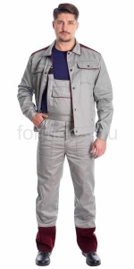 Костюм "Орбита" с п/к, сер. + бордо