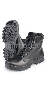 Ботинки "Пилот" с выс. берцем, хром. кожа, нат. мех