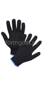 Перчатки полушерст. двойные черн. (уп. 10)