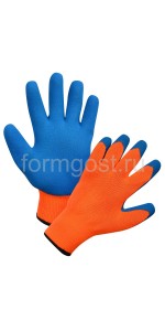 Перчатки трик. "Динго" с рельеф. латекс. утепл.