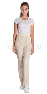 Брюки "Модельные" жен., крем.