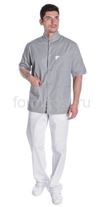 Блуза "Элит" мед. муж., сер. + бел.