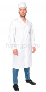 Халат "Классический" мед. муж., бел.