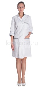 Халат "Элит" мед. жен., бел. + сер.