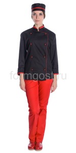 Китель "Шеф-повар", черн. + красн.