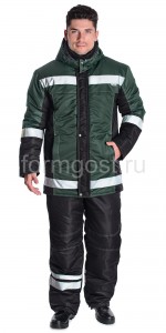 Куртка "Меридиан" утепл., зел. + черн.