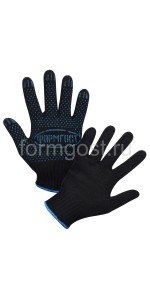 Перчатки трик. х/б с ПВХ черн. "Экстра" (уп. 10)