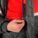 Внутри куртки расположен боковой потайной карман. Рабочая одежда - Костюм "Вираж Люкс" утепл. с бр., т. сер. + красн.