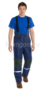 Костюм "Вираж Люкс" утепл. с бр., син. + зел.