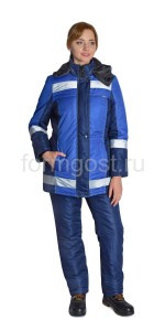 Куртка "Меридиан" утепл. женский, син. + вас. вид спереди