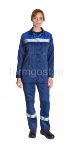 Костюм "ФормгостЭксперт" с брюками, женский, синий вид спереди