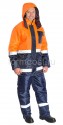 Спецодежда - Куртка "Трасса" утепленная, оранжевый флюоресцентный + синий