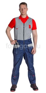 Полукомбинезон усиленный "ФормгостМегаполис", сер. + син.