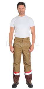 Брюки рабочие "Флагман", беж. + коричн.