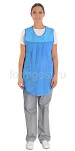 Фартук-сарафан "Кокетка" (тк. смес.), голуб.