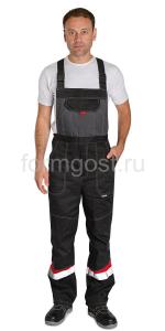 Полукомбинезон "Флагман", черн. + т.сер.