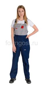 Полукомбинезон "ФормгостМегаполис" женский, сер. + син