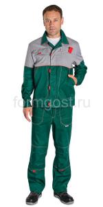 Костюм "ФормгостМегаполис Люкс" с п/к, зел. + сер.