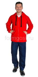 Толстовка флис с капюшоном, красный