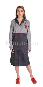 Халат "ФормгостМегаполис" женский, т.сер. + св.сер.