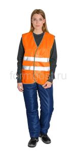 Жилет сигнальный ТИП-1Э оранжевый с карманами
