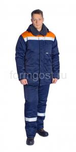 Костюм "Труд М" утепл. с п/к., син. + оранж.