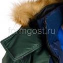 Куртка "Вираж Люкс" утепл. с опушкой, син. + зел. купить оптом