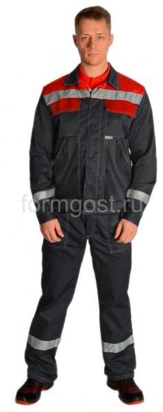 Костюм "ФормгостЭксперт Люкс" с п/к, т.сер.+ красн.